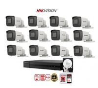 KIT videosorveglianza Hikvision DVR 16 canali 12 telecamere bullet 2 mpx Full HD