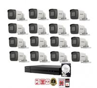 KIT videosorveglianza Hikvision DVR 16 canali 16 telecamere bullet 5 mpx hdd 1tb