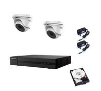 KIT VIDEOSORVEGLIANZA HIKVISION DVR 4 CANALI 2 TELECAMERE 2 MPX HD 1TB