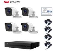 KIT VIDEOSORVEGLIANZA HIKVISION DVR 4 CANALI 4 TELECAMERE 2MPX HDD500GB