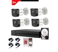 Kit Videosorveglianza Hikvision DVR 4 canali 4 telecamere bullet 2 MP HDD 500GB
