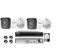 Kit Videosorveglianza HIKVISION DVR 4 Canali 5MP 3K 2 Telecamere Bullet HDD 1TB