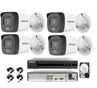 Kit Videosorveglianza HIKVISION DVR 4 Canali 5MP 3K 4 Telecamere Bullet HDD 1TB
