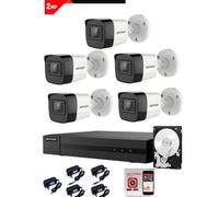 Kit Videosorveglianza Hikvision DVR 8 canali 5 telecamere bullet 2 megapixel hdd