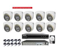 Kit Videosorveglianza Hikvision DVR con 10 Telecamere 2MP ColorVu Audio 500GB