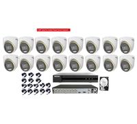Kit Videosorveglianza Hikvision DVR con 16 Telecamere 2MP ColorVu Audio e HDD 1T