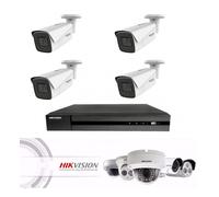 KIT VIDEOSORVEGLIANZA HIKVISION IP POE NVR + 4 TELECAMERA BULLET 4K 8 MPX MOTORZ