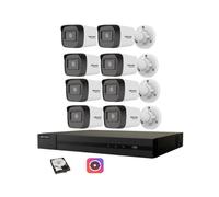 Kit Videosorveglianza Hikvision NVR poe 8 Canali telecamere bullet 2 megapixel 5