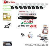 KIT VIDEOSORVEGLIANZA IP CLOUD DVR 8 CANALI 8 TELECAMERE 5MP AHD + HD2TB + CAVI