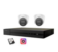 Kit videosorveglianza IP Hikvision Nvr POE 4 Canali 2 telecamere dome 2mpx 500GB