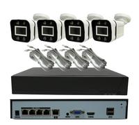 Kit Videosorveglianza IP NVR 4 canali PoE e 4 Telecamere Bullet 3MPX Full Color