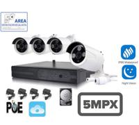 Kit Videosorveglianza IP PoE con NVR 8 Canali e 4 Telecamere 5 MP
