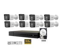 KIT VIDEOSORVEGLIANZA IP POE HIKVISION NVR 16 CANALI POE 4 TELECAMERE BULLET 8 M