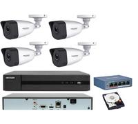KIT videosorveglianza IP POE Hikvision NVR 4 canali 4 Telecamere IP 2 MP HDD 1TB