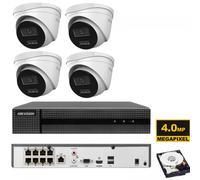 KIT videosorveglianza ip POE Hikvision Nvr 8 canali 4K 4 telecamere 4 MP Smart H