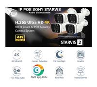 Kit Videosorveglianza NVR 10 CANALI 4 POE + 4 CAM 4K 8MPX AUDIO BIDIREZIONALE