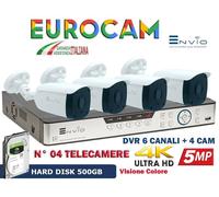 KIT VIDEOSORVEGLIANZA RILEVAMENTO VOLTO DVR 6 Canali + 4 SONY 5MPX AA