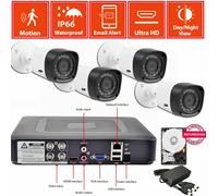 KIT VIDEOSORVEGLIANZA 4 Canali + 4 Telecamere ENVIO SONY HD 5MPX +Alim