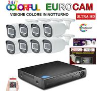 KIT VIDEOSORVEGLIANZA VISIONE COLORE IN NOTTURNO 8 CANALI FULL COLOR