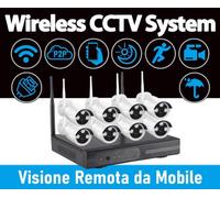 Kit Videosorveglianza Wi-Fi 8 Canali con NVR e 8 Telecamere 2MP