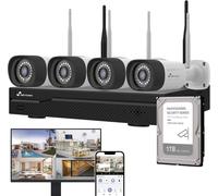 Kit Videosorveglianza WiFi 4 Telecamere IP - NVR 10 Canali - HD 1TB