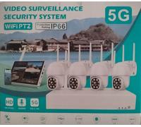 KIT videosorveglianza wireless 4g NVR 4CH Combo 4 telecamere HD WIFI PTZ 5MP ip6
