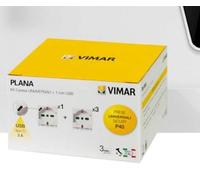 Kit prese 2P+T 16A + 1 presa USB C 15W Vimar Plana Bianco 0K14210