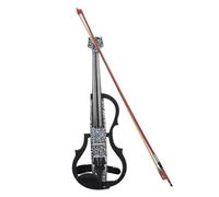 Kit Violino Elettrico in Fibra di Carbonio 4/4 Pickup Professionale Full Size con Cuffie Picchetti Meccanici Corde di Bloccaggio Effetto Performance Sul Palco Poggiaspalla