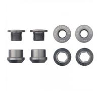 Kit Viti Dadi Corone Bici 4pz M8x0.75 Alluminio 7075-T6 Grigio Ricambi Guarnitura