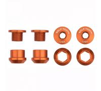 Kit Viti Dadi Corone Bici Alluminio 7075-T6 Arancio 4pz M8x0.75 Ricambi Guarnitura 1x