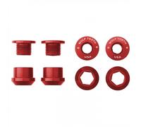 Kit Viti Dadi Corone M8x0.75 4pz Rosso Alluminio 7075-T6 Ricambi Guarnitura Bici