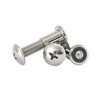 Kit viti for piastra di bloccaggio a testa piatta grande M6 in acciaio inossidabile 304, 20 set, for connettori for mobili, elementi fissaggio(M6*14 (20 sets))