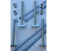kit viti per montaggio portasci,box,ecc su barre in alluminio con binario a "T"