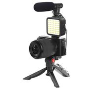 Kit Vlogging Completo con Treppiede / Microfono / Proiettore LED Portatile