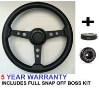 Kit Volante E Boss Adattabile Per Mazda MX3 MX5 MX6 RX7 350MM 13.7" NERO