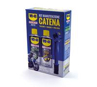 KIT WD40 PULITORE-GRASSO-SPAZZOLA CATENE UNIVERSALI MOTO AVVENTURA ON-ROAD