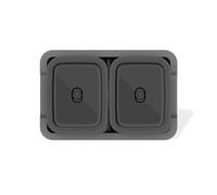 Weber Works 3400220 - Set di 5 vassoi da Servizio, Adatto per Modelli Slate 76 cm, Spirit EP (2025), Composto da Vassoio da Portata, 2 contenitori con Coperchio, Colore: Argento - Nero
