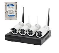 KIT VIDEOSORVEGLIANZA WIRELESS DVR NVR 4 CANALI 4 TELECAMERA WIRELESS IP