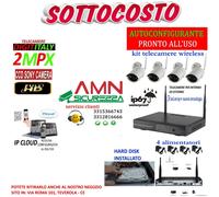 KIT WIRELESS VIDEOSORVEGLIANZA AHD 2MP DVR FULL HD 4 TELECAMERE+HARD DISK 1000GB