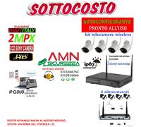 KIT WIRELESS VIDEOSORVEGLIANZA AHD 2MP DVR NVR FULL HD 4 TELECAMERE IP CLOUD