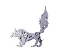 Kit Wolf - Iron, 3,82 x 2,36 x 0,63 in Art Craft 3D Metal Puzzle | Precision Machined Realistic Assembly, Kit fai da te per hobby, collezionisti, Home Display, Educational Crafting, Gift Giving