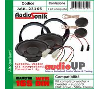 KIT WOOFER 130 mm + TWEETER NEO 13 mm 120W + SUPPORTI RENAULT WIND 2010 AL 2013