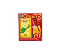 Kit Yerba Mate Playadito con Yerba, tazza in cuoio e bicchiere e paglia di alpaca bombilla