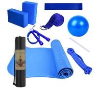 Kit yoga - Set di attrezzi da yoga | Tappetino per esercizi con | Attrezzatura fitness per donne e uomini, include fascia di resistenza in lattice, fascia elastica | per il fitness