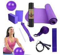 Kit yoga, set di per principianti, MAT esercizio con Attrezzatura il fitness donne e uomini, comprende la banda resistenza al lattice, stretching