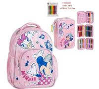 Kit Zaino scuola elementare + astuccio triplo completo Disney Minnie