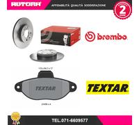 KIT1B Kit pastiglie +2 disco freno ant.adatto a Lancia Y (MARCA-BREMBO-TEXTAR).