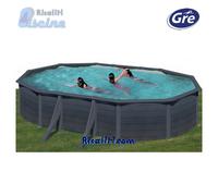 KIT730GF PISCINA FUORI TERRA PANNELLI GRE OVALE KEA 730x375XH120
