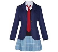 Kitagawa Marin Costume Cosplay Parrucca Scuola Uniforme Per Halloween | Kitagawa - Costume da Marin, camicia, gilet, cravatta, gonna scozzese, gioco di ruolo anime per donne