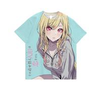Kitagawa Marin Maglietta con stampa anime, My Dress-Up Darling, unisex, per l'estate, casual, a maniche corte, Tipo 4, M Short